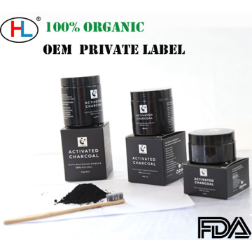 Oral care coconut activated charcoal powder for teeth whitening